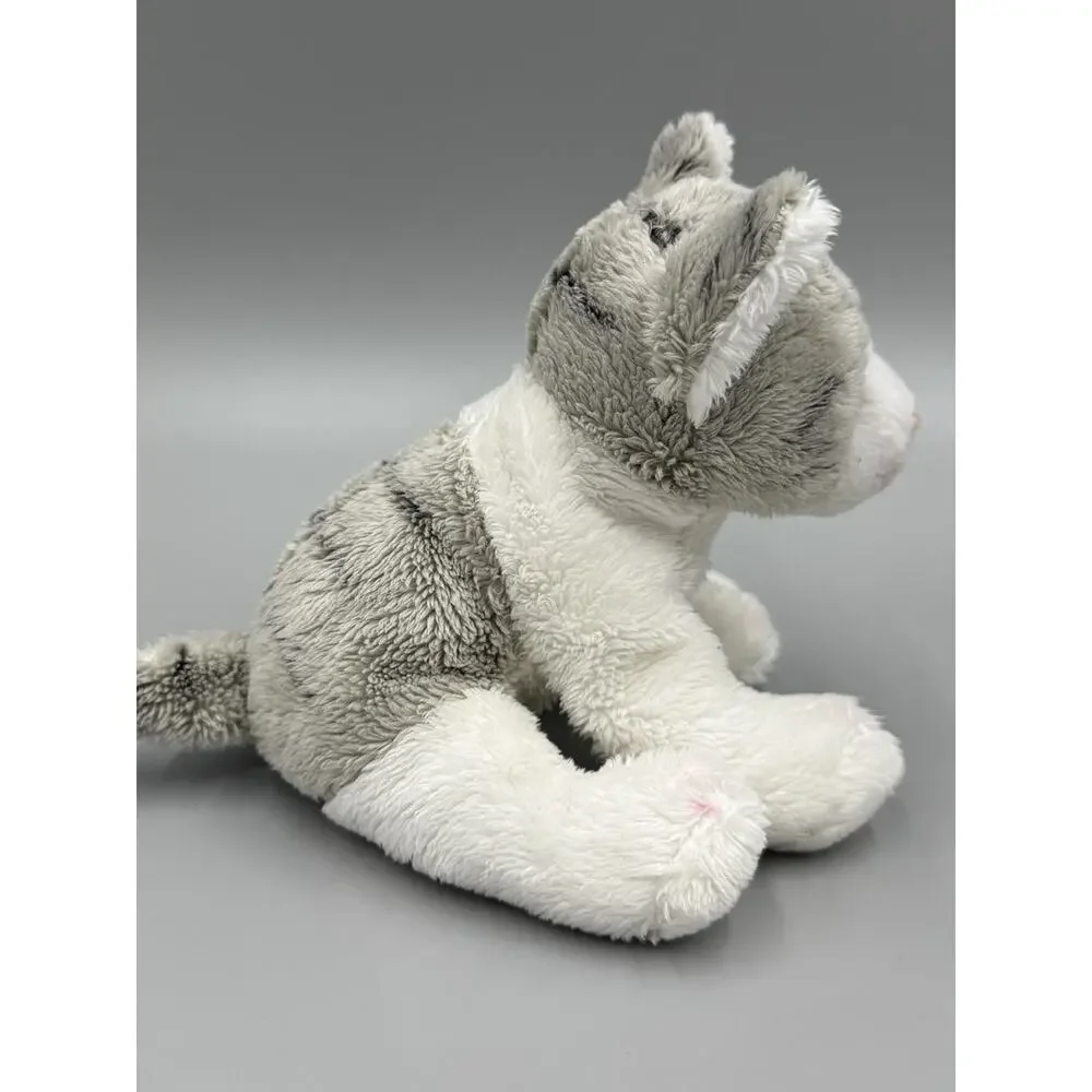 GIFFA Gray White Striped Tabby Cat Plush Small 5 Inch Stuffed Animal